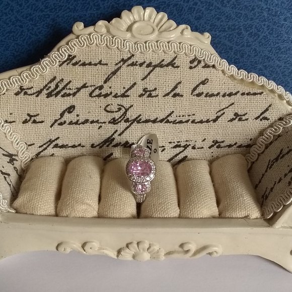 Sapphire & White Topaz Silver Ring - Picture 2 of 6